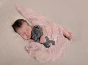 Newborn Baby Girl with Elephant