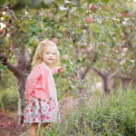 girl picking apple
